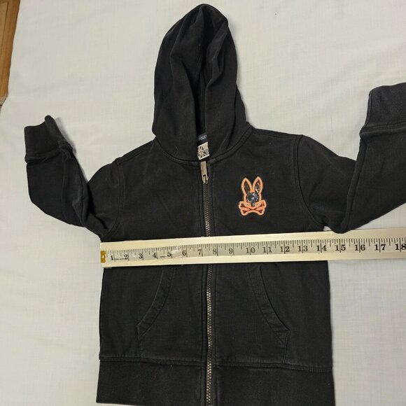Psycho Bunny Full Zip Kangaroo Pocket Hoodie Size XXS 4 Black - Picture 8 of 12